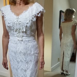 Scott McClintock 90s Lace Wedding Dress, size 12